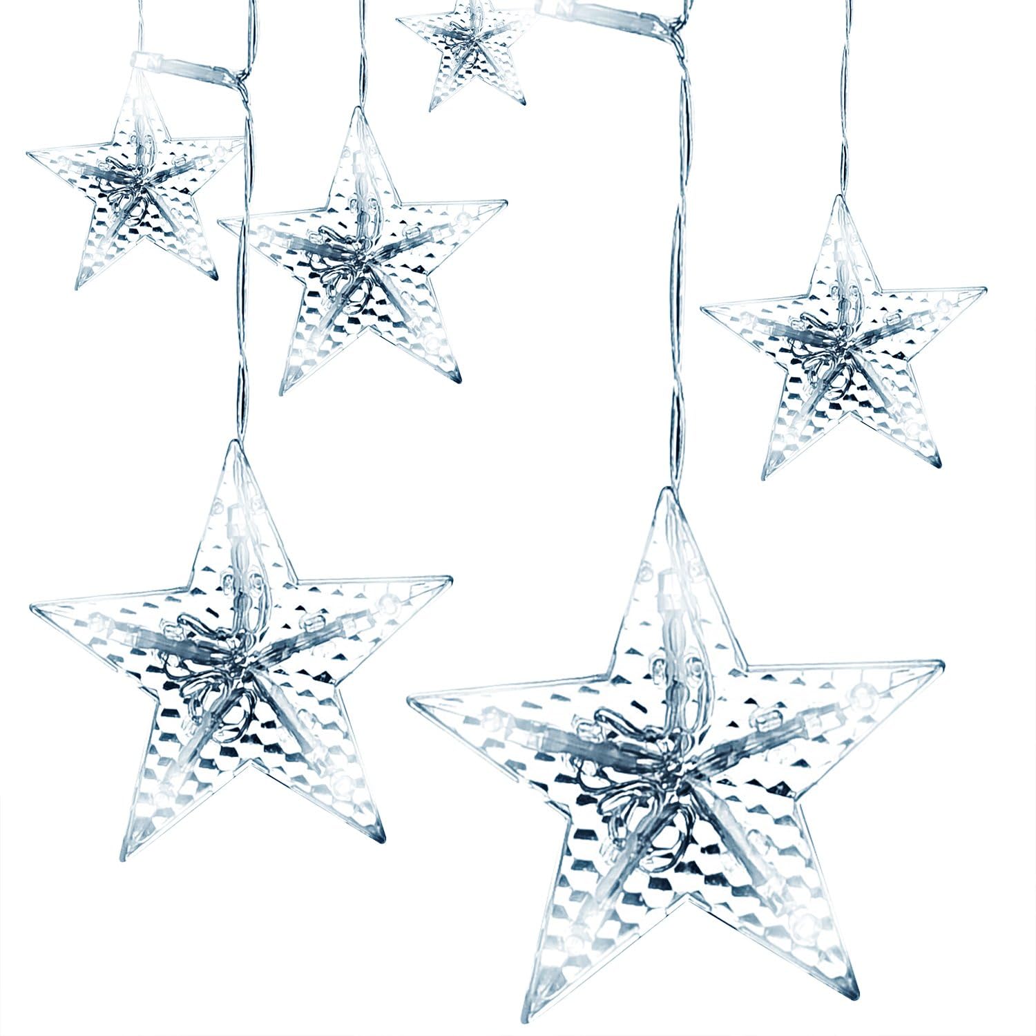 LightsEtc 280 LED String Light Curtain 9.8ft x 6.5ft Fairy Starry White Window Lights