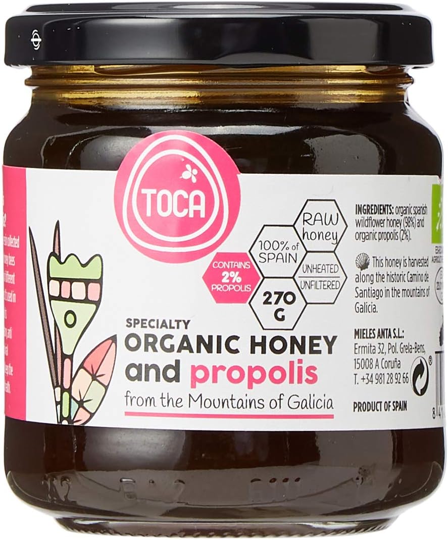 TOCA HONEY Raw Organic Honey + Propolis 270g (PACK OF 1) Amazon.co.uk