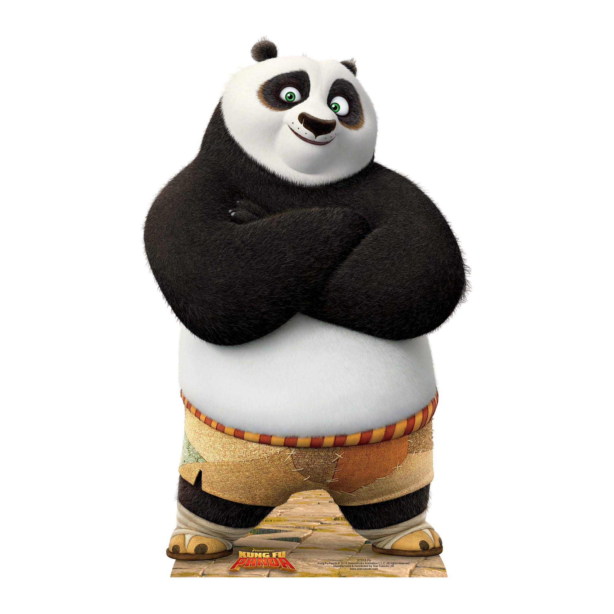 SC918 Po Kung Fu Panda Mini Cardboard Cutout Great for Animal Parties, Fans and Events Height 95cm