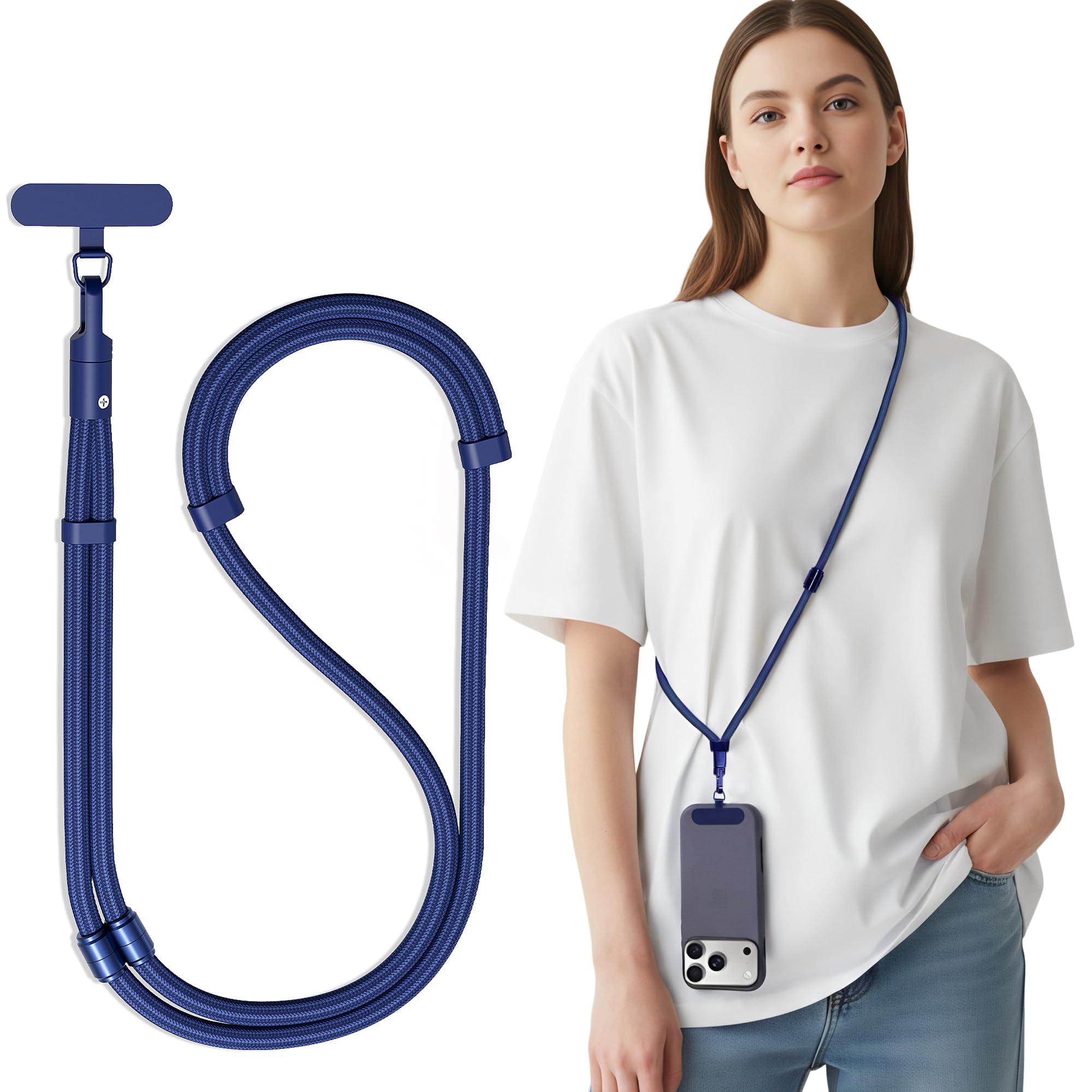 SURDOCA 3-In-1 Phone Lanyard for Crossbody, Neck & Wrist, Adjustable Anti Theft Phone Strap with Tether Tab & Loop Strap - Universal for Most Smartphones, Camera, Key - Travel Essentials