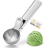 YasTant Premium Ice Cream Scoop with Trigger Ice Cream Scooper Stainless Steel, Heavy Duty Metal Icecream Scoop Spoon Dishwas