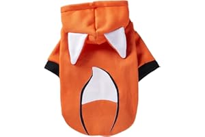 QWINEE Dog Hoodies Fox Design Cat Dog Clothes Warm Winter Puppy Clothes Chihuahua Outfit Pet Hoodie for Small Medium Dogs Cats Kitten Orange XXL