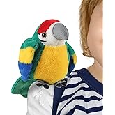 Roicaholy Shoulder Plush Parrot Magnet, Magnetic Shoulder Parrot, Bird Stuffed Animal Pirate Costume Accessories Cosplay Prop for Halloween