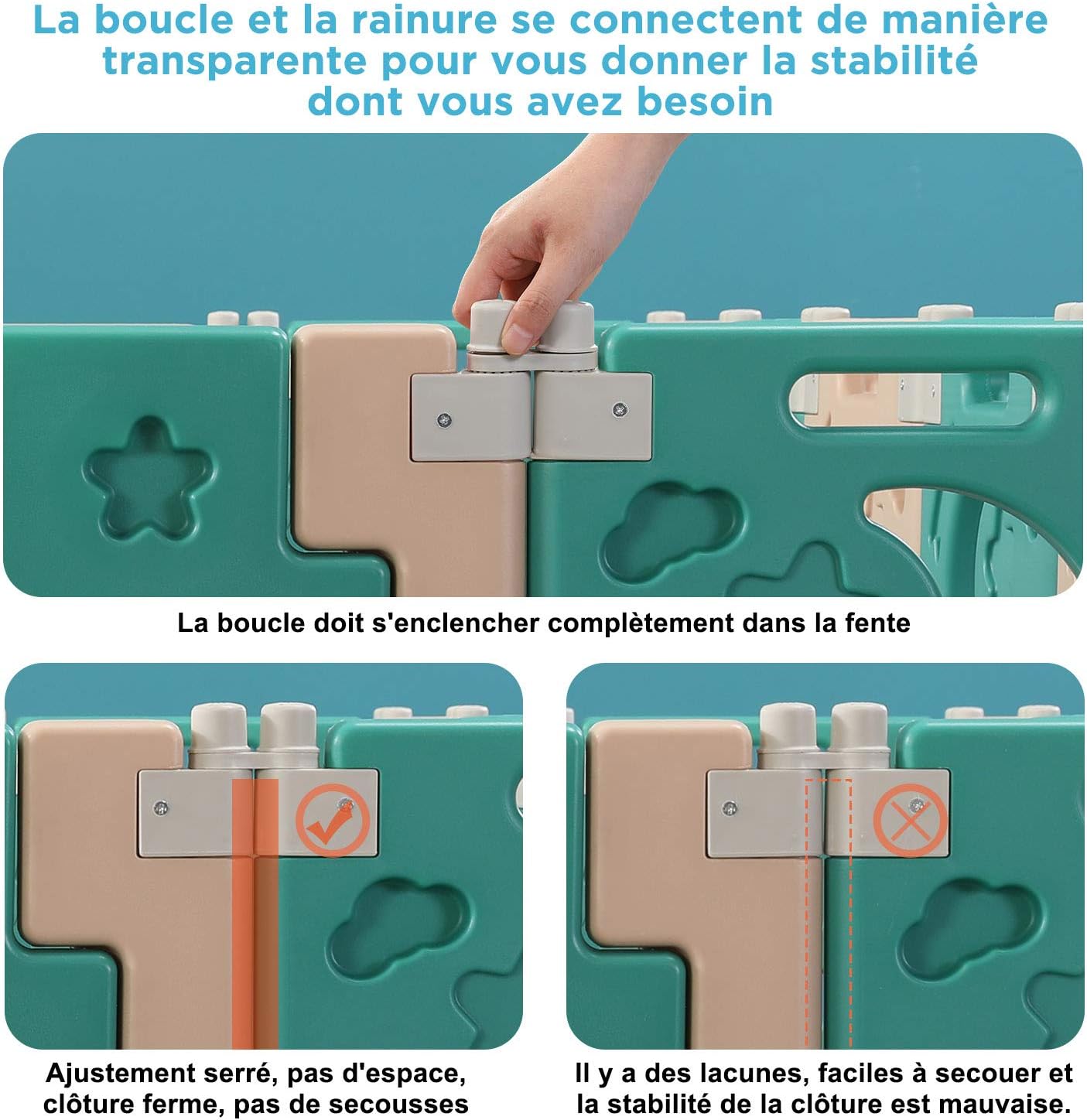 Barriere De Securite Avec Porte Et Jouet Extensible Parc Bebe En Plastique Ecologiques Pour Enfant 10 Mois A 6 Ans Avec 10 2 Panneaux Bebe Puericulture Barrieres D Escaliers Et De Portes