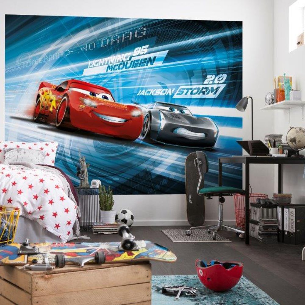 Komar 4-423 Cars 3 Simulation Mural Wallpaper, Multi-Colour, 254 x 184 cm