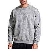 JIHUILAI Men's Crewneck Sweatshirt Plain Sweatshirts Athletic Workout Sweat Shirts Soft Long Sleeve Pullover Shirt