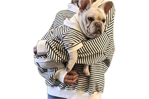 WIZ BBQT Matching Dog and Owner Clothes Separately Sold,Striped Mom Dad Dog Hoodie for Small Dogs Cats,Puppy Sweatshirt Fall Winter(Black,Owner S)