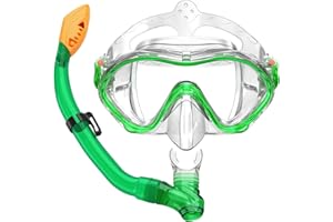 ADICOP Kids Snorkel Set for Boys Girls Youth Junior Age from 5-13 Years Old Upgraded Dry Top Snorkel Mask Snorkeling Gear with Carrying Bag for Pool Swimming Diving Water Park Beach Vacation