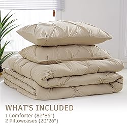 DOWNCOOL Full Size Comforter Sets Beige - 3 Pieces