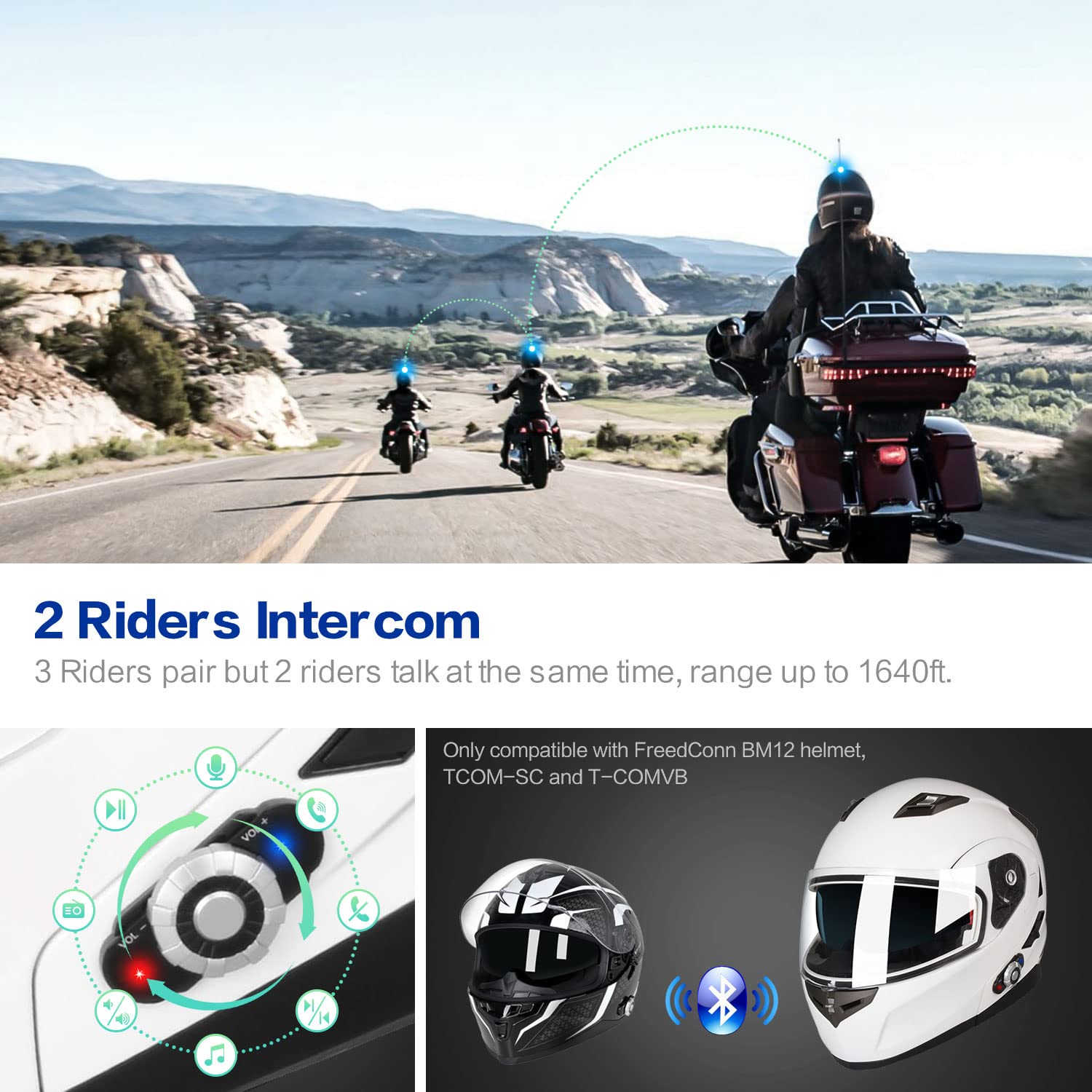 Motorcycle Bluetooth Helmet FreedConn BM2-S Flip Up Modular Bluetooth Motorcycle Helmet Voice Dial Hands-free Call 500M 2-3 Riders MP3 FM DOT Motorcycle Helmet with Bluetooth 3.0 ( X-Large, White)