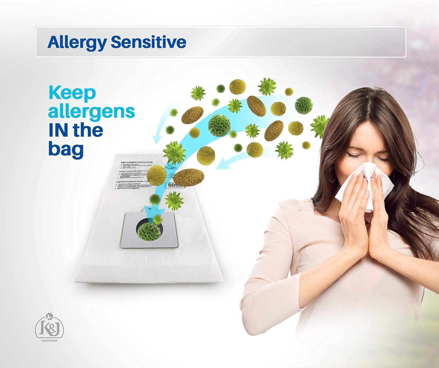 K&J 12-Pack Type C Canister Vacuum Bags - Compatible with Kenmore C,Q Panasonic C-5 Vacuums: Appliances