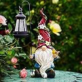 Pohabery Gnomes Outdoor Statue with Solar Lights,Solar Garden Gnomes Decorations for Yard Patio Outside Gnome Garden Decor, Gnomes Gifts for Women Mom