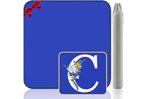 Gedgan Mahjong Mat for Table | Neoprene Anti-Slip Noise Reduction | 32.4x32.4 Inch Blue | Perfect for American Mahjong, Poker, Card & Board Games | Great Gift Idea(Custom Letter C Edition)