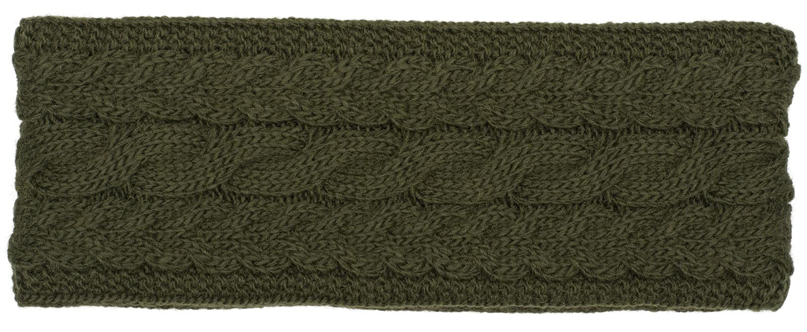 styleBREAKER ladies knitted headband unicoloured with cable stitch, thermo fleece lining, winter headband uni 04026058, Colour:Olive — image 1