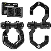 AUTORICH D Ring Shackles, 3/4" Separate Shackles with 7/8" Pin, Heavy Duty Recovery Shackle 57320lbs Break Strength, 4x4 Off-Road Recovery Towing Winch Shackles for Trucks, Black Black 2-Pack