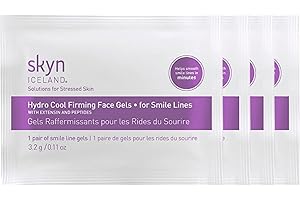 Skyn ICELAND Hydro Cool Firming Smile Line Patches, 10 Minute Smoothing Treatment with Peptides and Hyaluronic Acid, All Skin Types, 4 Pairs
