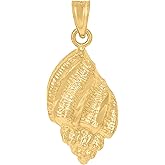 Jewels By Lux 10kt Yellow Gold Womens Textured Seashell Animal Charm Pendant