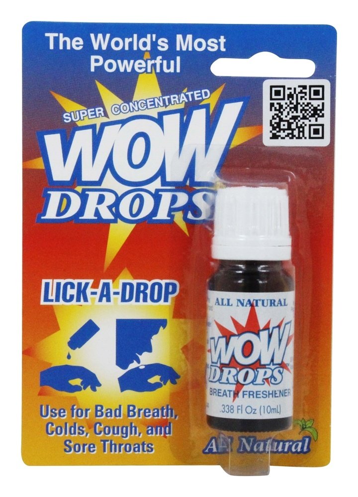 Wow Lick A Drops Breath Freshener, Peppermint, 0.34 oz