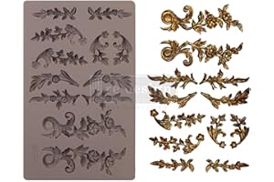 Redesign with Prima Redesign Furniture Decor Moulds® Delicate Flora 5"x8",8Mm Thickness for Funiture Dresser, Chocolate,Cake,Candy,Backery,Soap,Polymer Clay, earthen Clay,655350643065
