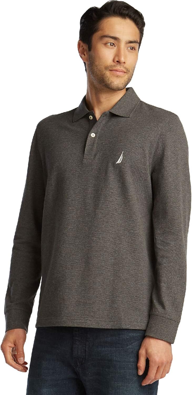 Nautica Men's Classic Fit Long Sleeve PiquÃ© Polo at Amazon Menâs Clothing store