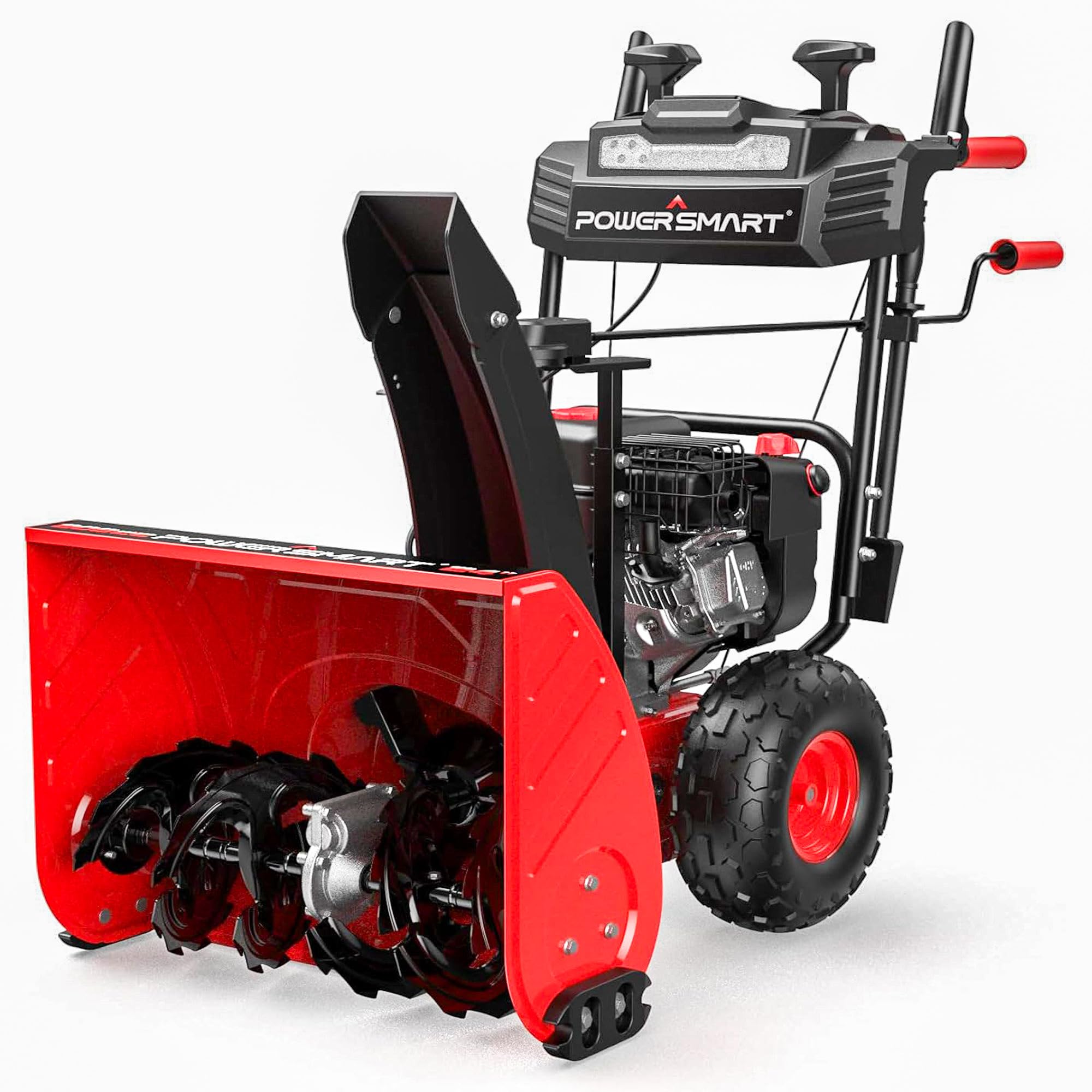 Photo 1 of *HEAVY* *Scratches/Drty* PowerSmart 24-Inch Self-Propelled Two-Stage Gas Snow Blower with 208cc B&S Engine, Electric Start, 13-Inch Snow Tires, Handle Warmer, and LED Lights