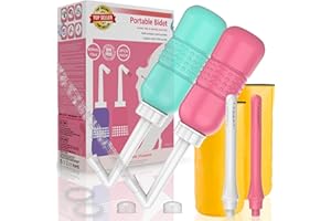 2PCS-Pack 2IN1 Intimate Wash for Women,2 Nozzle（Short+Long）,Portable Bidet Travel Bidets with Waterproof Cap + Storage Bag,Pe