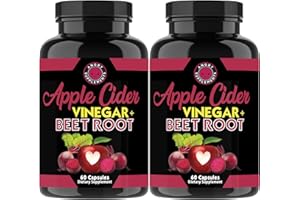 Angry Supplements Apple Cider Vinegar + Beet Root Powder Capsules, Pure ACV Beetroot 1000mg per Serving, Nitric Oxide Booster & Digestive Health for Men and Women 60ct, 2 Pack (120ct Total)