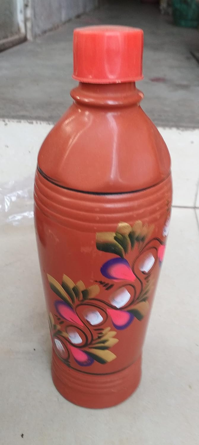 self Cooling Hand Made Water Bottle Organic Clay EcoFriendly
