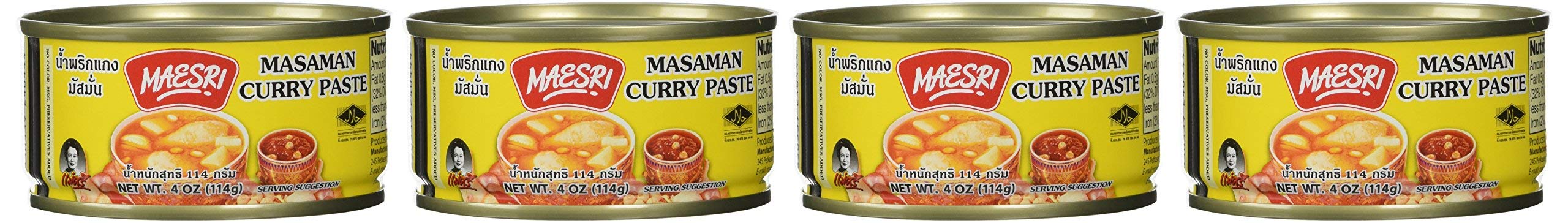 Maesri Thai Masaman Curry - 4 Oz (Pack of 4) - SET OF 4