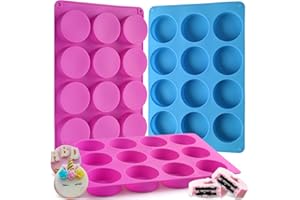 Sakolla 3 Pcs Round Chocolate Cookie Molds,Cylinder Silicone Molds for Chocolate Covered Oreos, Cake, Candy, Pudding, Mini So