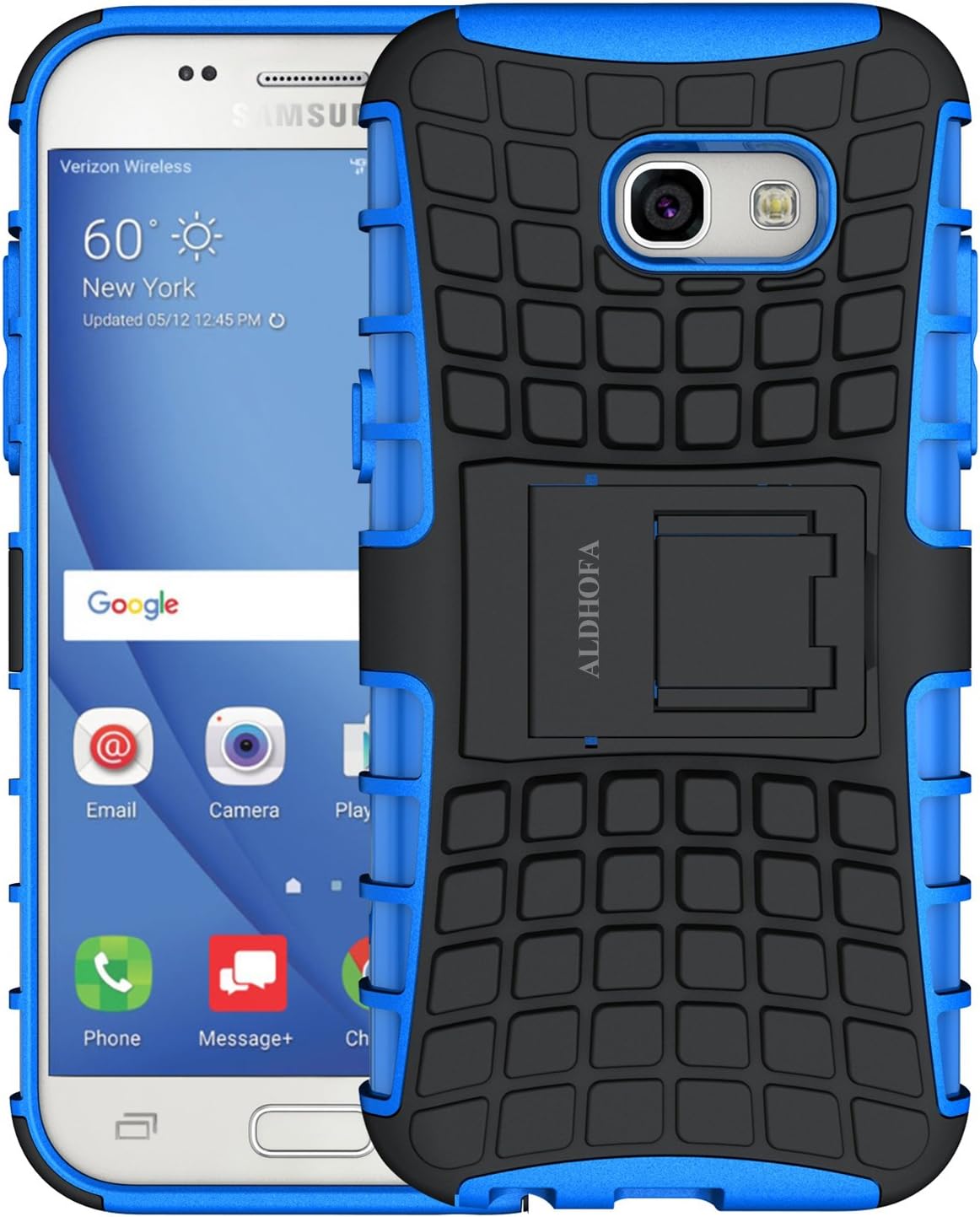Galaxy A5 2017 Case,ALDHOFA Shock Absorption TPU Bumper Drop Protection Hard Case for Samsung Galaxy A5 2017 (Not for Galaxy A5 1st Gen. 2014 and A5 2016)-Blue