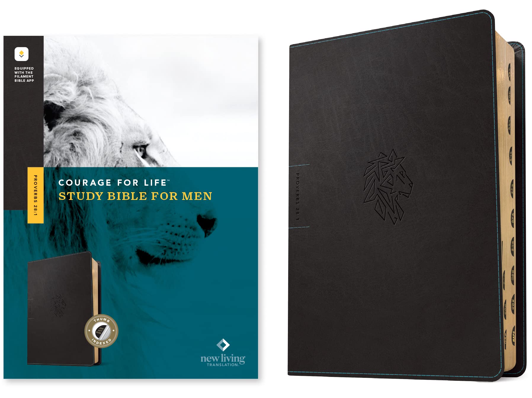 NLT Courage For Life Study Bible for Men, Filament Enabled (LeatherLike, Onyx Lion, Indexed) NLT Courage For Life Study Bible for Men, Filament Enabled (LeatherLike, Onyx Lion, Indexed) NLT Courage For Life Study Bible for Men, Filament Enabled (LeatherLike, Onyx Lion, Indexed) Imitation Leather