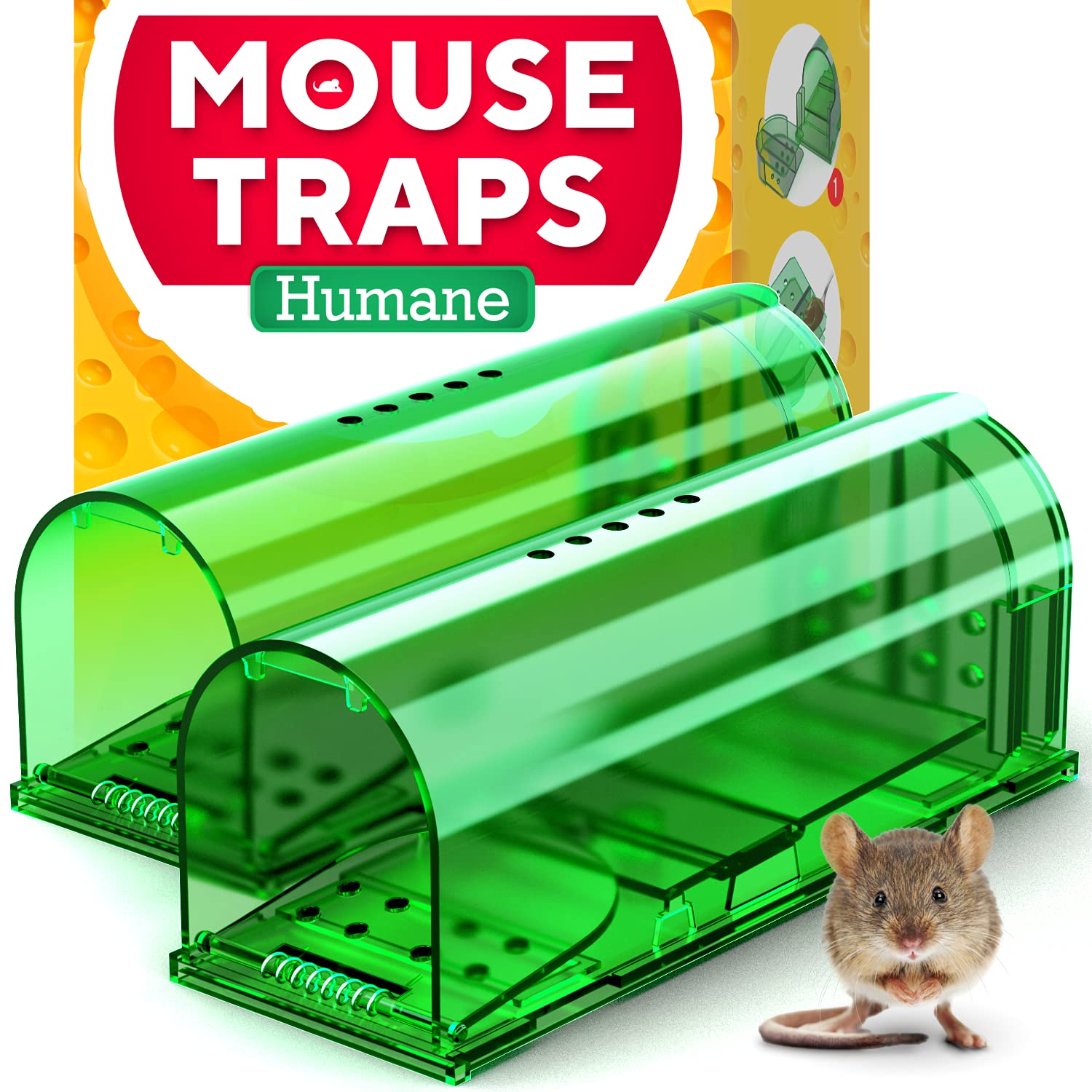 Photo 1 of Humane Catch and Release Indoor/Outdoor Mouse Traps Pack of 2 - Easy Set Durable Traps, Safe for Children, Pets and Humans - Instantly Remove Unwanted Vermin from Your Home
