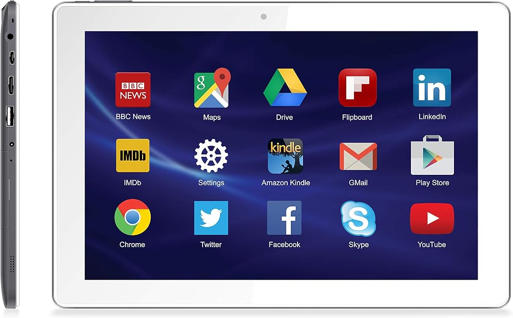Cello T1045PN 10.1" Quad Core Tablet 16GB Android 7.0 Grey Front Rear Camera