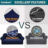 Granbest Premium Water-Repellent 3 Seater Sofa Cover Navy Blue view 4