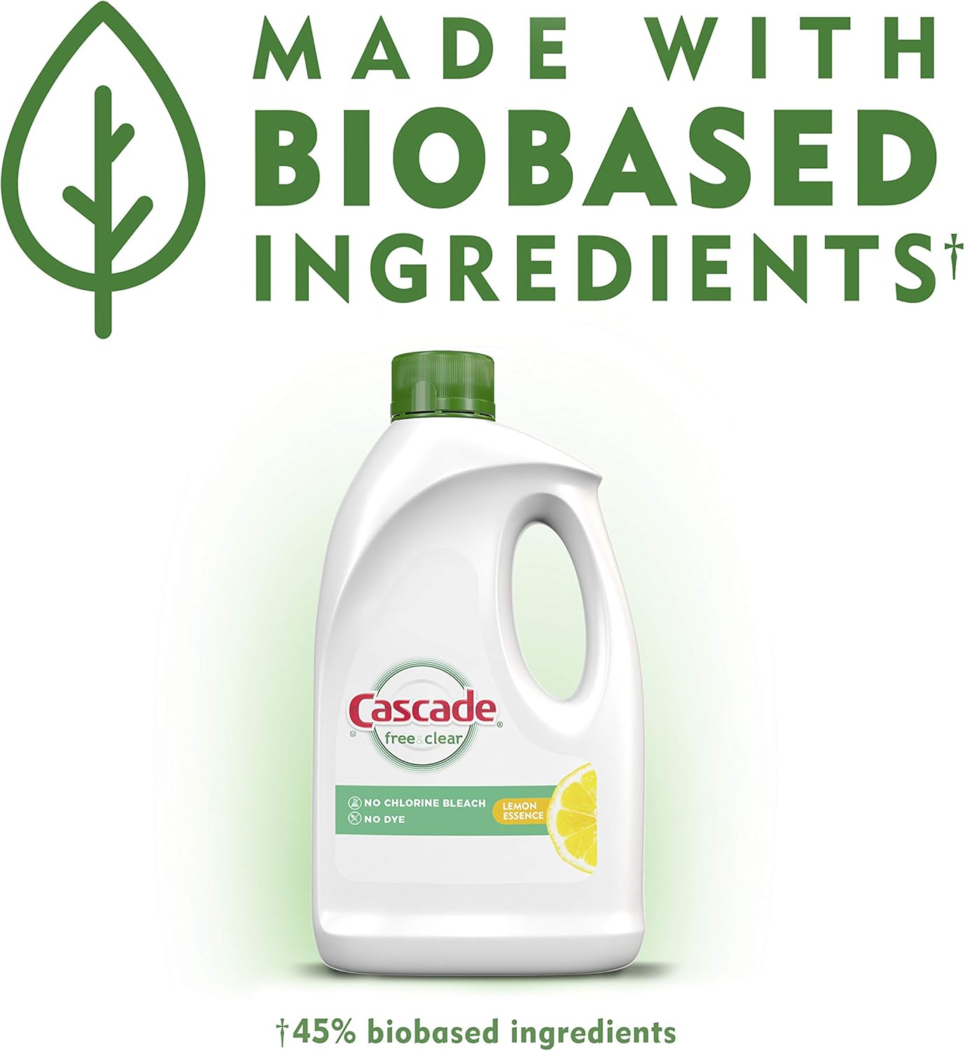 Cascade Free & Clear Gel Dishwasher Detergent Liquid Gel, Lemon Essence, 2 Count (60 fl oz ea): Health & Personal Care