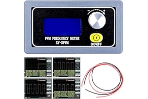 DKARDU PWM Signal Generator Module 1-Channel 1Hz-150KHz PWM Pulse Frequency Duty Cycle Adjustable Module LCD Display with red and Black Cable
