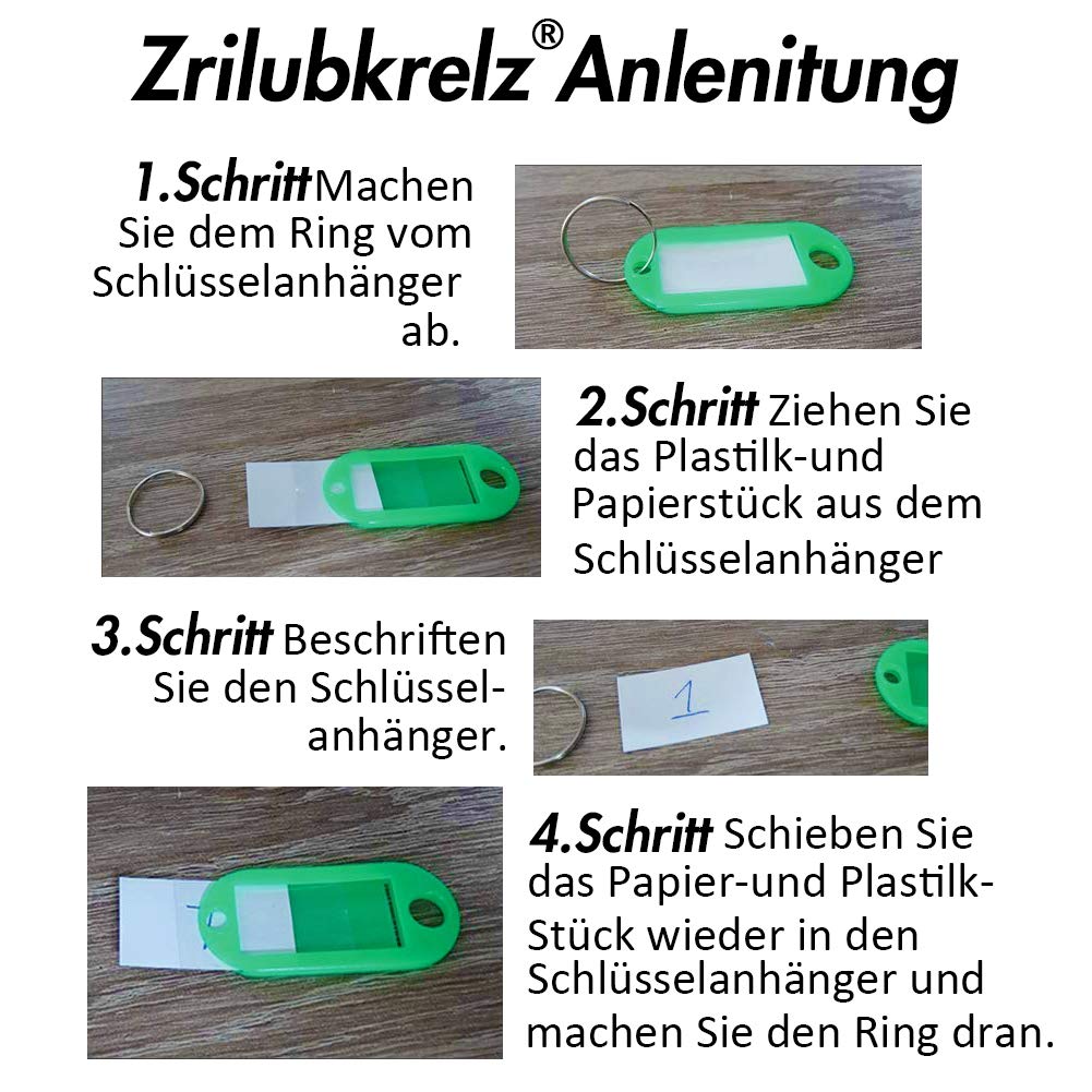 Koogel Schlüsselanhänger Beschriftbar, 48 Stück Schlüsselschilder Etiketten Schlüsselanhänger zum Beschriften mit Ring
