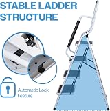 Aidapt 4 Step Ladder with Dual Handrails Folding Space Saver Non-Slip view 4