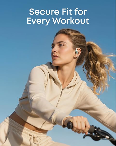 SOUNDCORE AEROFIT 2 BY ANKER, OPEN-EAR HEADPHONES, REAL-TIME TRANSLATION EARBUDS, 4 ADJUSTABLE POSITIONS FOR EVERY EAR SIZE, 2× RICHER BASS, HI-RES, 42H PLAYTIME, IP55,AI CLEAR CALLS,WIRELESS CHARGING