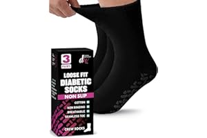 Debra Weitzner Non-Binding Loose Fit Sock - Non-Slip Diabetic Socks for Men and Women - Crew, Ankle 3Pk