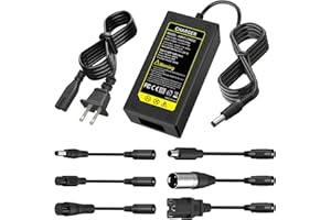 CORDRO 29.4V 2A/1A Fast Battery Charger 7 Plugs, Universal for 24V 25.2V 25.6V 25.9V Lithium-ion Batteries, 7S Lithium Battery Replacement Charger for Gotrax,Jetson,Razor,Ninebot,etc