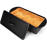 Oranbulb Cast Iron Bread Pan with Lid 13x5 Inch, Nonstick Popover Pan for Sourdough and Homemade Bread, Mini Loaf Pans with Lids, Pullman Loaf Pan for Sandwich Bread, Nonstick Baking Bread Pans