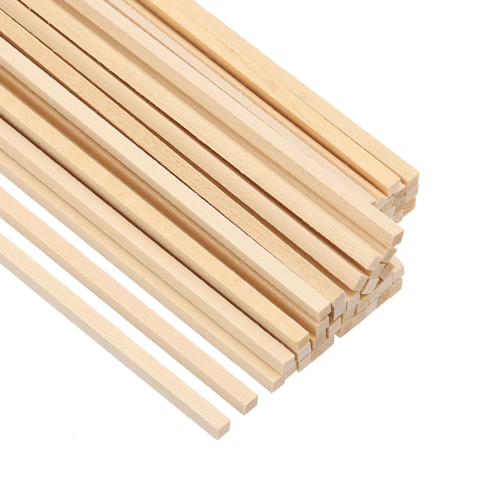 PATIKIL 1/8 Inch Dowel Rods Wood Sticks, 120 Pcs 12 Inch Long Square Wooden Dowels Unfinished Hardwood Sticks for Craft DIY Supplies