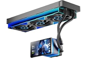 Jungle Leopard ProFlow 360mm ARGB Black AIO CPU Cooler-Water Liquid Cooling System|5.5-Inch LCD Screen| RGB Infinity Fans|200