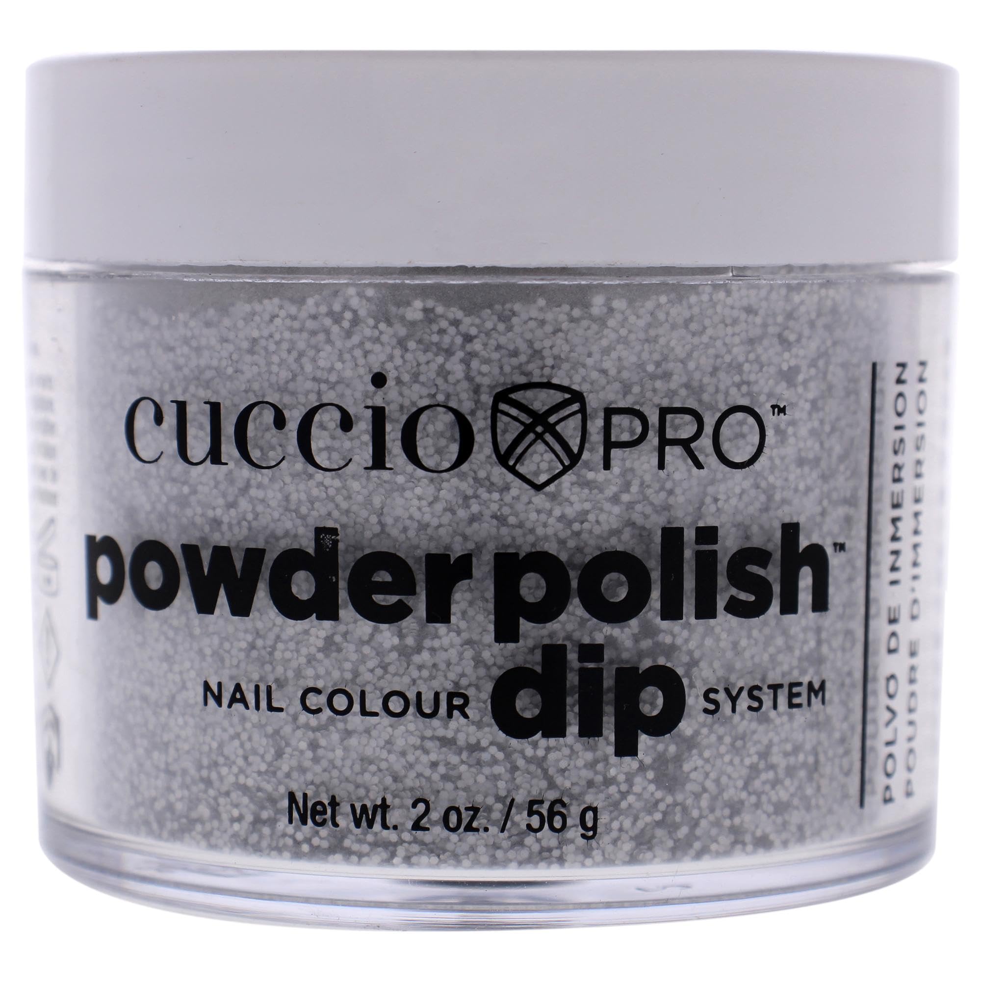 Cuccio Powder Polish Dip 56 g, Deep Silver Glitter — image 1