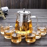 WBTY Glass Teapot Stainless Steel Infuser High Temp Resistant Loose Leaf Tea view 7