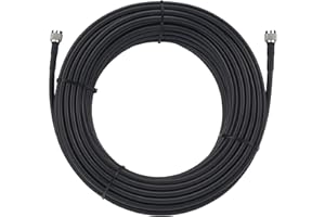 Bolton400 50-ohm N to N Black Coax Cable - Low Loss Coaxial LMR400 Spec (100ft N-Male to N-Male)