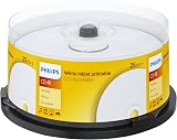 Philips 25 CD-R 700MB 80min 52x Inkjet Printable White Surface Disc view 1