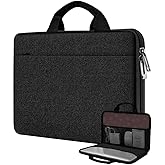 Hseok Laptop Case 13.3-14 inch Briefcase Handbag, Water-Resistant and Shockproof Computer Sleeve Compatible with MacBook Pro 14", Mac Air/Pro 13.3" and 13"-14" Notebooks Chromebooks,Black